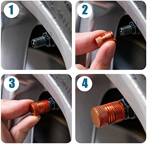 Tampas de haste de válvula de pneu para pneus de carro tampa de ar tampa 8 pacotes de corrosão Premium Premium liga