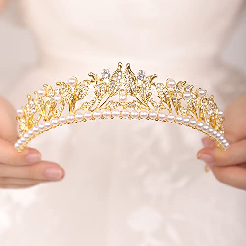 Coroa de Tiara para mulheres da coroa da rainha do ouro para meninas Princesa Tiara Band para o concurso