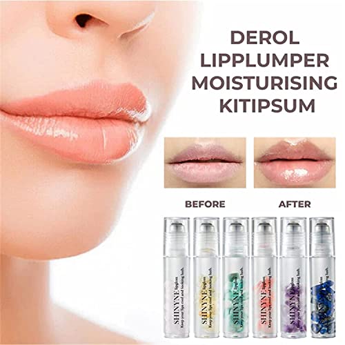 Shinyne Natural Cristal hidratante Lush Lush Lips Lipsing, brilho labial de cristal natural Shinyne, rolo no