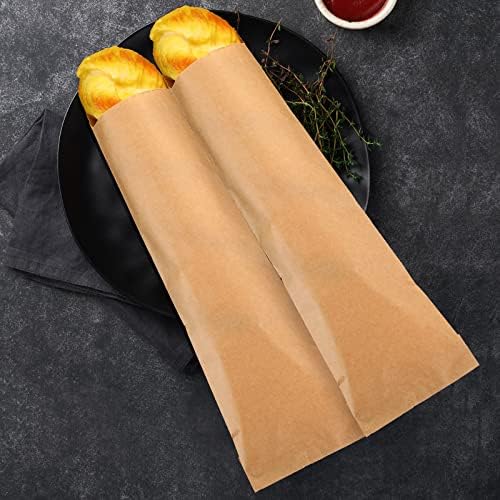 Sacos de papel marrom Kraft 3 x 10 polegadas Churro Sacos para talheres de cozinha de talheres saco de haste de