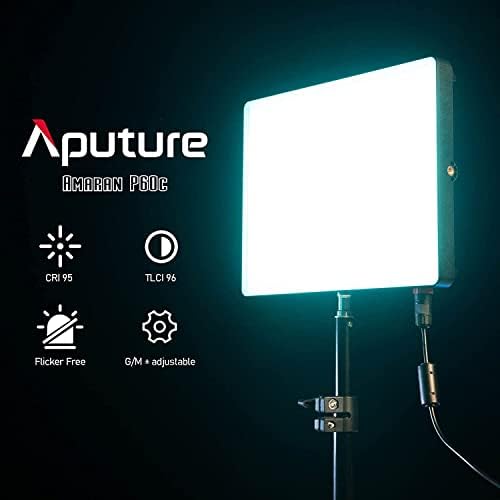 Aputure Amaran P60C-3-Lights-Kit RGBWW LED LED PAINEL VIDEO LIGHT, 60W BI-CORL 2500K-7500K, CRI95+/TLCI 96+,