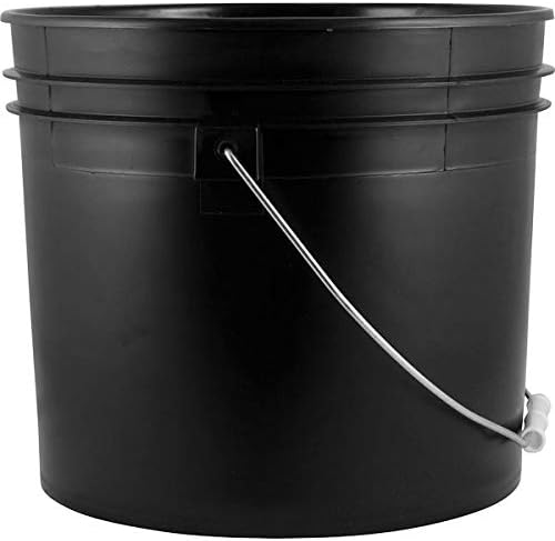 House Naturals 3,5 galões de alimentos pretos BPA Free Feed in USA Bucket Bail com parafuso de ar-tampa