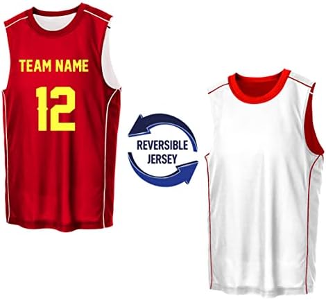Jersey de basquete para crianças personalizadas Adicionar seu nome Número Mesh reversível sem mangas