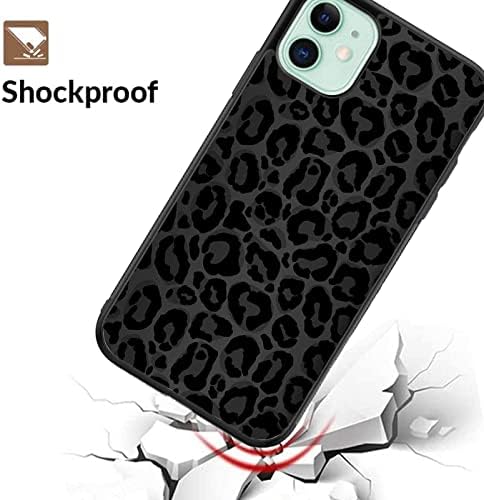 Guaydoyim Compatível com o iPhone 12 Pro Max Black Leopard Print Case, Caso Black Cheetah Pattern,