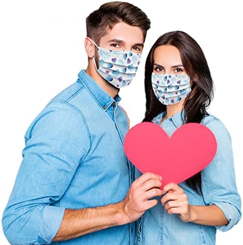 STEOTA adultos 10pc máscaras descartáveis ​​do Dia dos Namorados, casais, impressão de feriado Proteção à