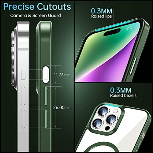 Jueshituo Magnetic Slim Clear Case projetado para iPhone 14 Pro [não amarelecimento] [Proteção de grau