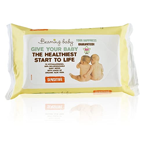 Ligas de cuidados com a pele orgânica do bebê - pacote de 72 toalhetes