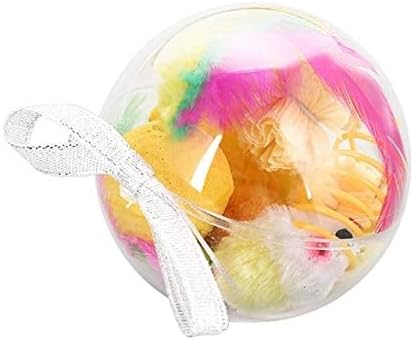Toys de gatos define pacote transparente de presente bola sisal