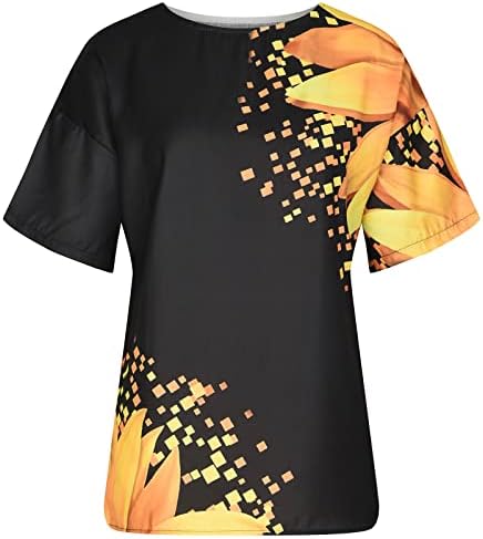 Top camiseta para feminino verão outono 2023 Roupas de manga curta Floral Princesa Princesa Flowy Logo