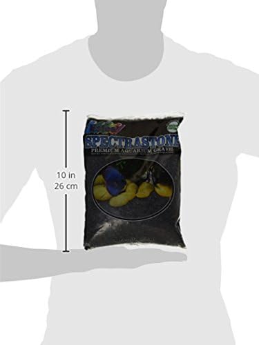Espectrastone Especial de cascalho de aquário preto para aquários de água doce, bolsa de 5 libras