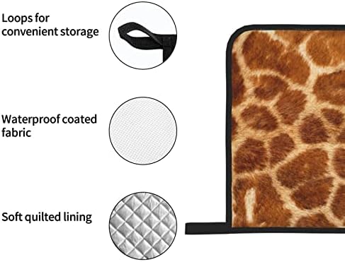 Engraçados de luvas e suportes de forno resistentes a calor de girafa 3D