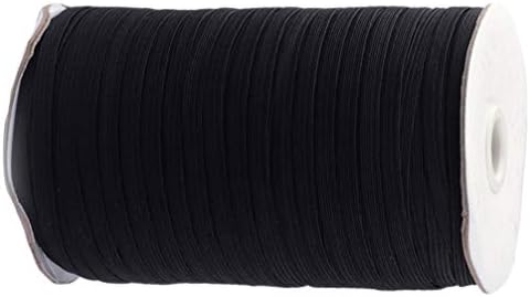 Besportble preto elástico elástico artesanato de elástico plana faixa trançada rolo de cordão