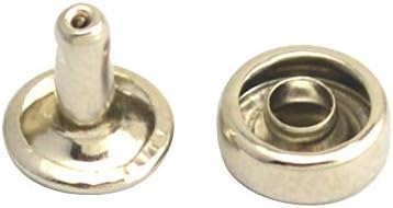 Wuuycoky Silver Double Cap Plan Rivet Chessman Metal Studs Cap 7mm e pacote de 6 mm de 100 conjuntos