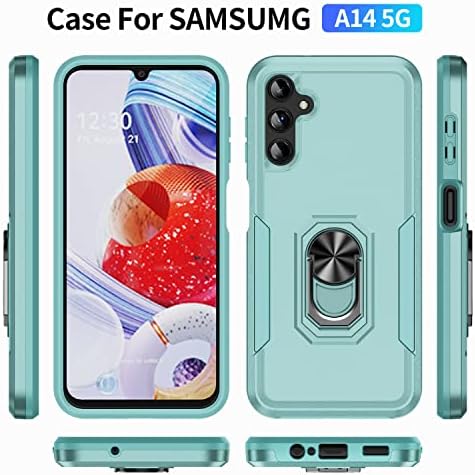 Caixa Samsung Galaxy A14 5G com protetor de tela, capa de telefone de proteção à prova de choque de troca de choque