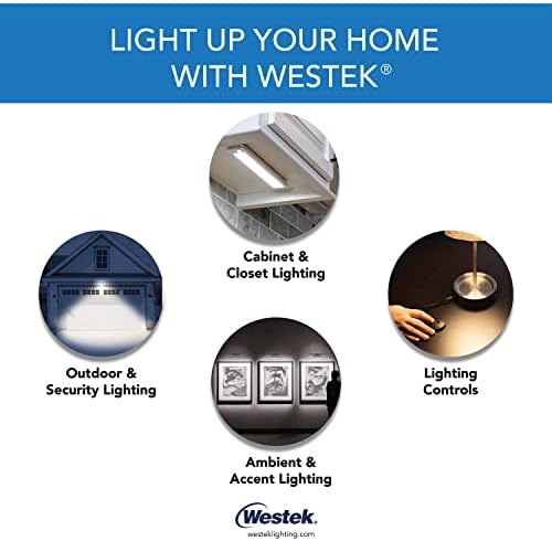 Westek BL-PL8-GD Wireless Battery Operou LED Picture Light com Gold Remote, Dimmable, 8 pol.