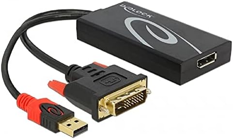 Adaptador Delock DVI -> DisplayPort Black 30cm Cable