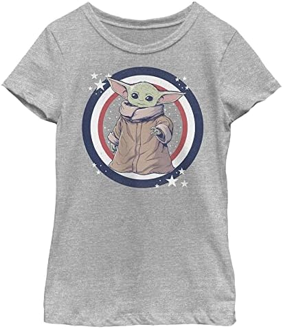 A camiseta de Star Wars da Garota Mandaloriana, quarto de julho, Grogu Circle