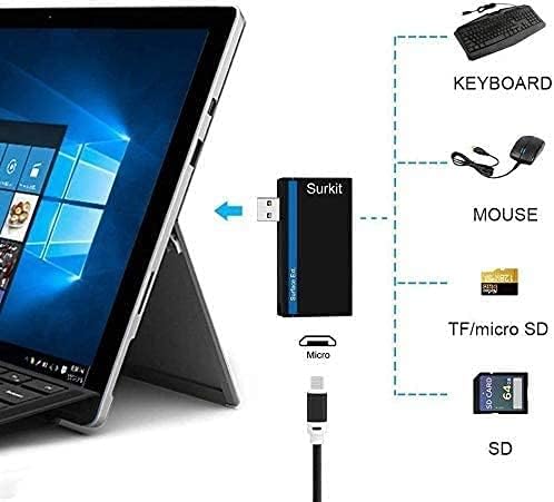 Navitech 2 em 1 laptop/tablet USB 3.0/2.0 Adaptador de hub/micro USB Entrada com SD/Micro SD Reader