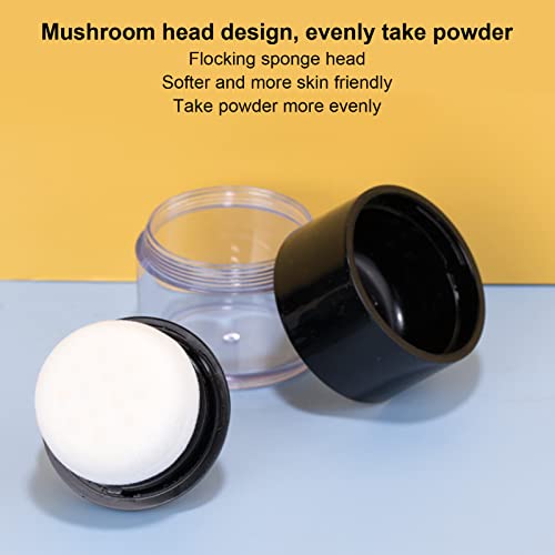 Caixa de pó solta vazia, mini contêiner portátil de maquiagem vazia com pufffulk, plástico reutilizável