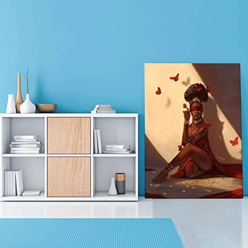 Mulher afro -americana Pintura RT Impressões de lona Africana African Girl Artwork Posters de arte de