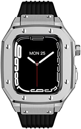 Caixa de relógio de liga Maalya Strap para Apple Watch Band Série 8 7 6 5 4 SE 45mm 44mm 42mm Metal Luxury