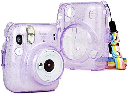 Câmera Elvam Bolsa de proteção de proteção compatível com Fujifilm Mini 11 câmera instantânea com cinta ajustável