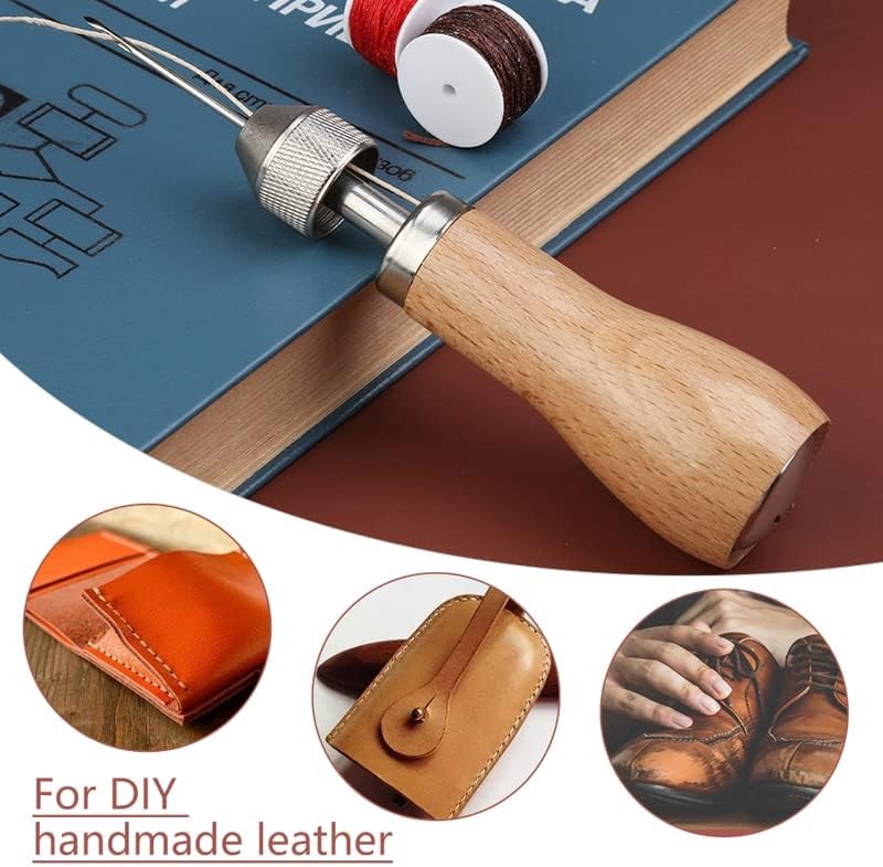 Kaobuy Leather Costing Awl Kit Lock Stitching Ferramenta Hand Stitche com carretéis de substituição