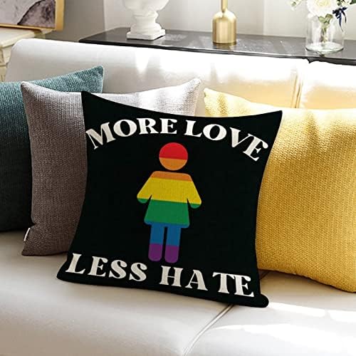 Igualdade de gênero LGBTQ Orgulho gay Lesbiano Tampa de travesseiro de arremesso de mais amor Caso de almofada