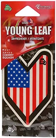TreeFrog Young Leaf Cherry Squash Scent 6 pacotes, bandeira dos EUA, Caracolador de ar pendurado no ar