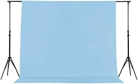 Joccun 10x10 ft Bunco de fundo azul claro para fotografia, Tela de fundo de cortina de cenário de