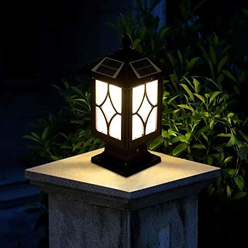 Phitta LED Solar Post Tampe Lanterna Lanterna Quadrada Luminária de Jardim Solar Lâmpada Solar