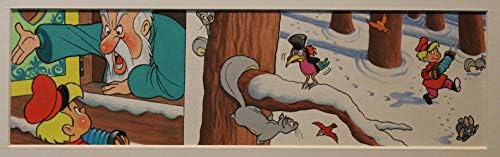 Peter and the Wolf Pintura original - ilustração original do livro de histórias original da arte