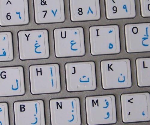 Mac ns Arabic - Inglês não transparente Decalques de teclado branco para desktop, laptop e caderno