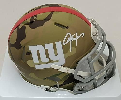 Lawrence Taylor assinou o New York Giants Camo Speed ​​Mini Capacete JSA CoA - Mini capacetes da NFL