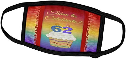 3drose Beverly Turner Aniversário Convite Design - Cupcake, Velas de Número, Time, Celebre com 62 anos de