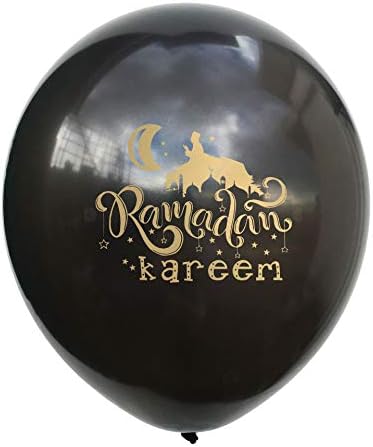 BinaryABC Eid Ramadan Kareem Latex Balões, Decorações Eid, 12 polegadas, 15pcs