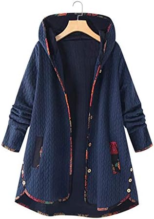 Jaqueta de inverno feminino com bolso de bolso lã de lã para fora da jaqueta de capuz para o capuz quente