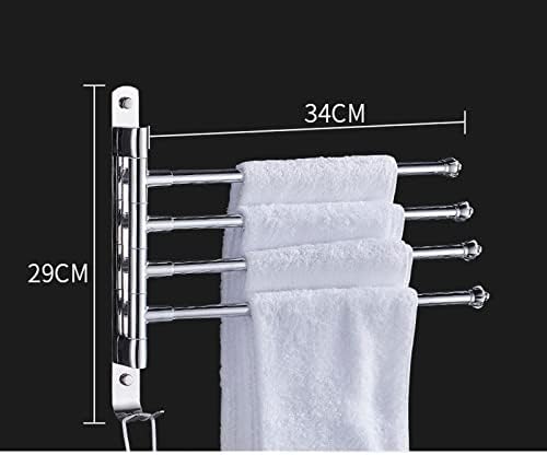 Rack de toalha de parede de petyoung com 4 braços, toalhas de aço inoxidável, economia de toalhas de economia