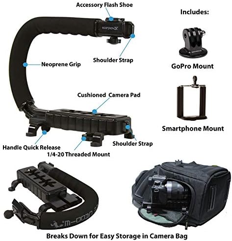 Cam Caddy Scorpion JR Câmera estabilizadora com Veyda Universal Video Shotgun Microfone Pacote - Black