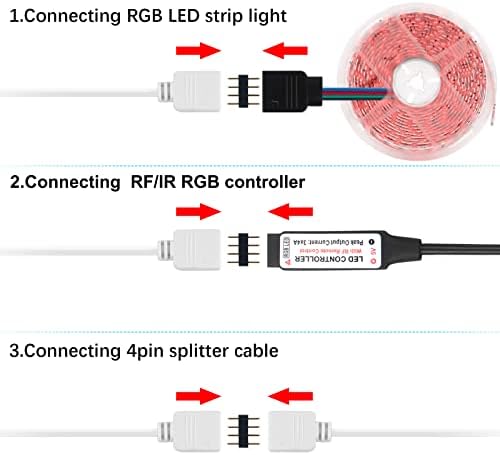 RGBZONE 10PCS 4 PIN 10mm Conectores LEDs LED sem soldado 4 pinos Tira do condutor para a faixa de adaptador de