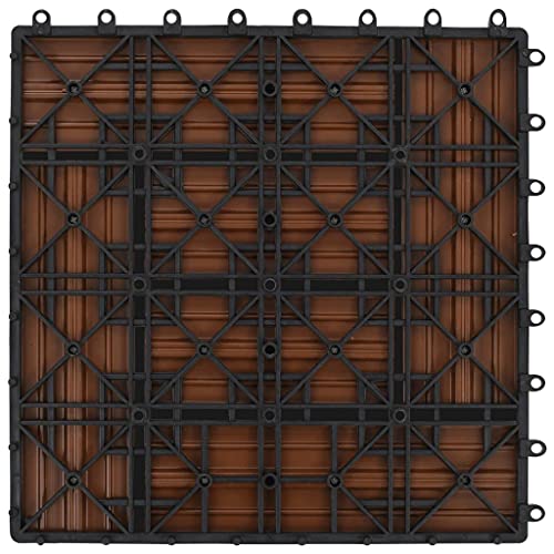 Nusgear Brown 11 PCs 11,8 x11,8 Tiles de decks wpc 11 ft², material: composto de plástico de madeira
