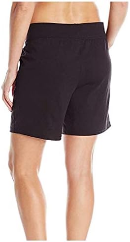 Miashui Womens Cotton Shorts Frenulum calça feminina shorts de cor sólida Time elástico Pocket Leisure