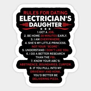 Adesivos vinil, adesivos cortes de beijo, regras para namorar a filha do eletricista, orgulhoso eletricista
