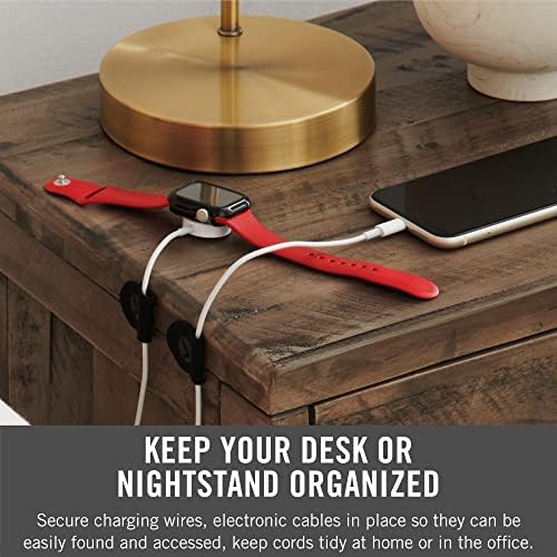Velcro Brand Cord Keepers | Clipes de cabo de nylon macios organizam fios em casa, escritório, mesa