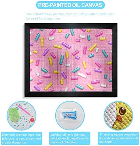 Kits de pintura de diamante de donut rosa kits de pintura de imagem 5d broca completa drill shiestone artes decoração
