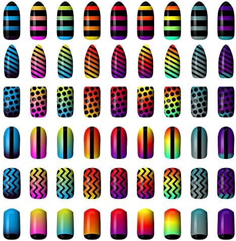 Eboot 288 peças 96 projeta lençóis de adesivos de unhas de vinils pregos para design de arte de unhas,