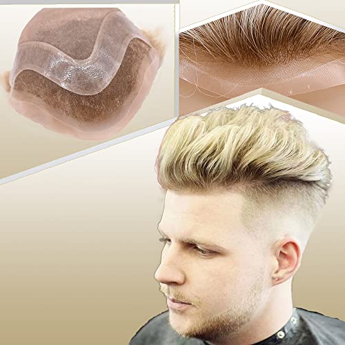 Lishy Toupee for Men Hair Pieces Sistema europeu de substituição de cabelo humano virgem 10 x 8 Mono