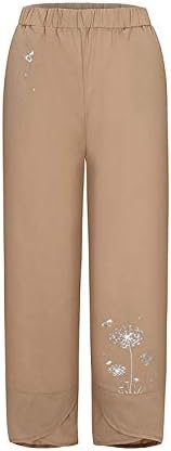 Calças de ioga de tamanho grande para mulheres 2x calças de algodão larga de perna larga cintura