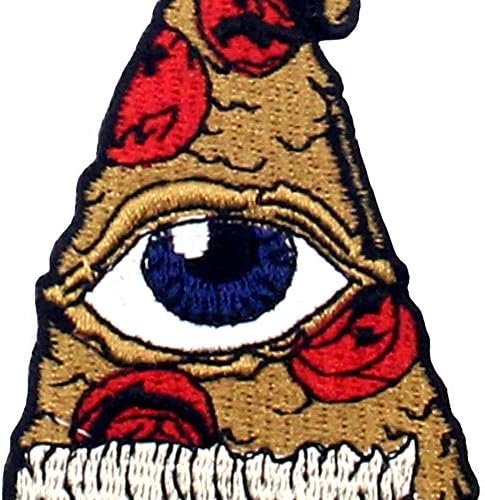 Todos vendo o olho no remendo de pizza bordado com apliques de ferro em costura no emblema