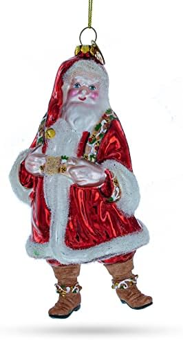 Ornamento clássico de Natal de Glass Santa